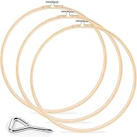 Vista 12 de Caydo Aro de bordado de 3 piezas con herramienta de tornillo de metal, aros de bordado de bambú de 6 pulgadas para bordar y coser, aro de punto
