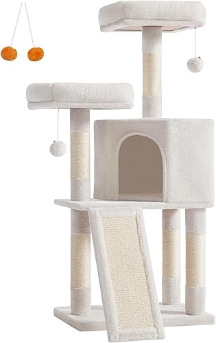 Miniatura 9 de Feandrea Torre para gatos, árbol para gatos de interior, condominio para gatos de 45.3 pulgadas con poste rascador, rampa, perca, cueva espaciosa