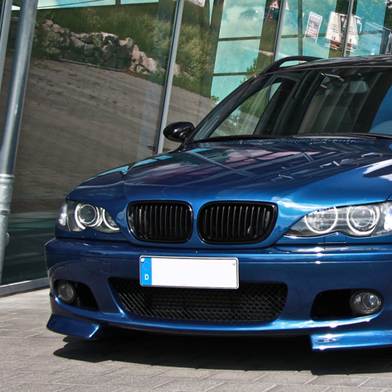 YIUBCZOQI E46 Nieren Schwarz, Kühlergrill Passend für BMW 3er E46 4 Door 4D 2002-2005 LCI Facelift Grill Glanz Schwarz Doppelsteg Sport Kühlergrill 318i 320i 325i 330i YIUBCZOQI E46 Nieren Schwarz, Kühlergrill Passend für BMW 3er E46 4 Door 4D 2002-2005 LCI Facelift Grill Glanz Schwarz Doppelsteg Sport Kühlergrill 318i 320i 325i 330i