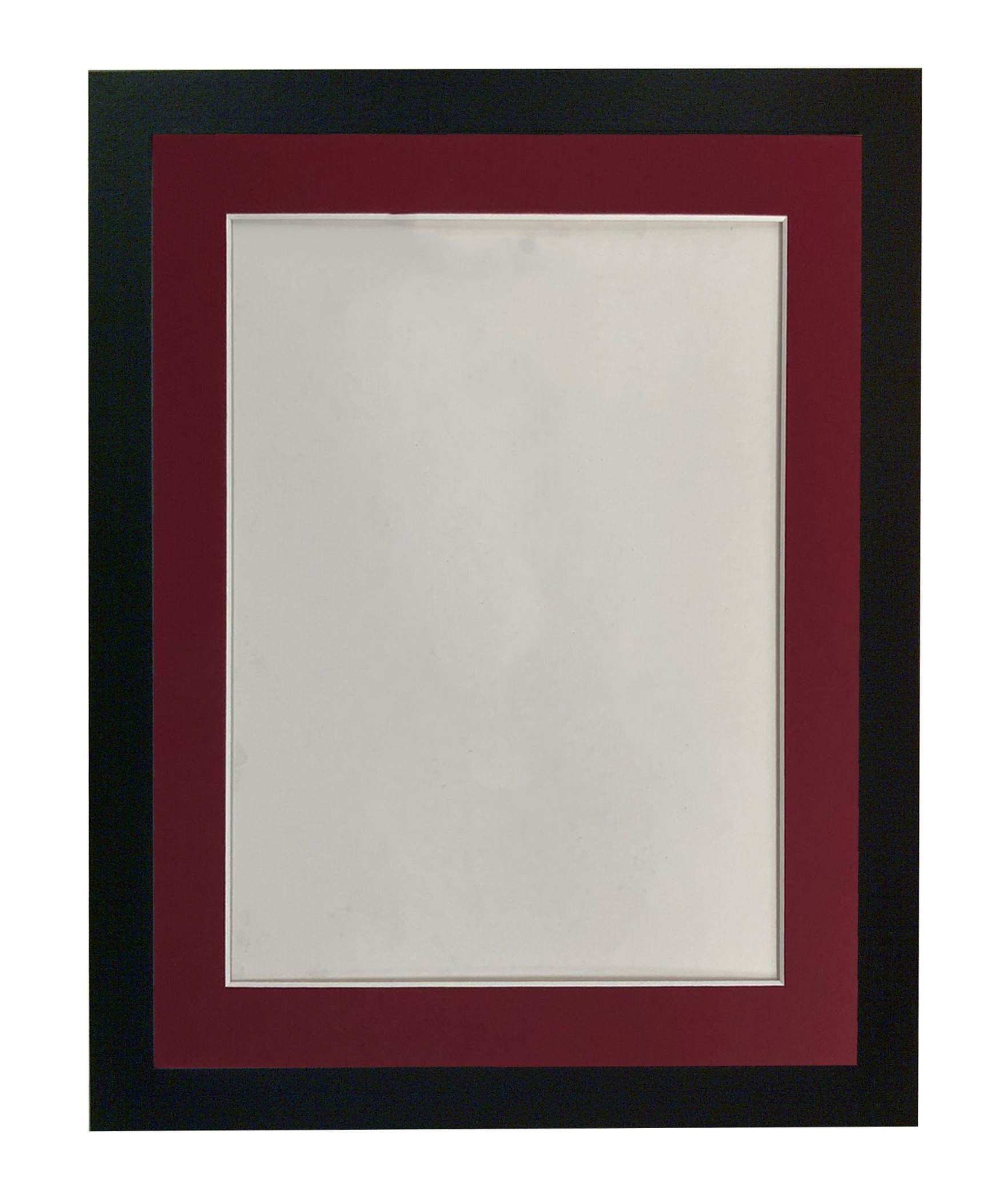 Frames By Post Black H7 Picture Frame With Red Mount A1 Image Size A2 Plastic Glass