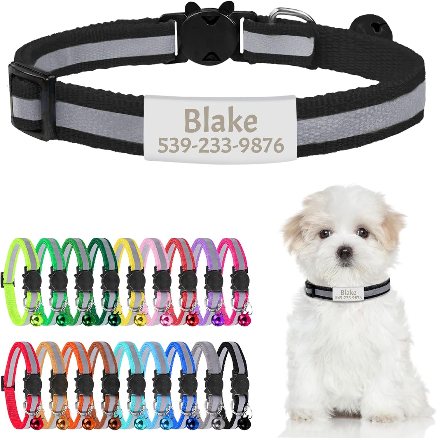 Collier Chat Anti Étranglement, 2 Pcs Réglable Réfléchissant Collier - Foto 9