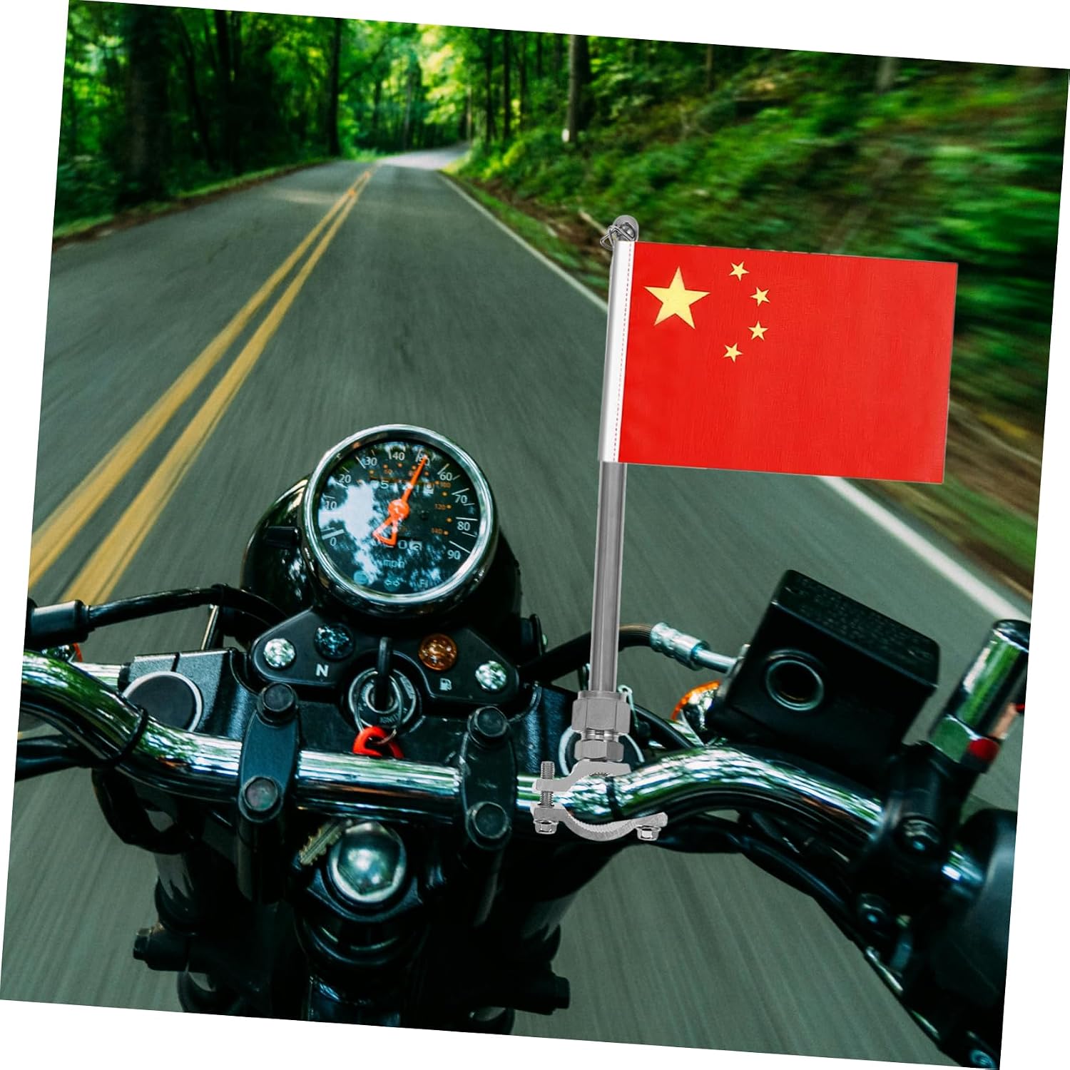 KESYOO Motorcycle Flag Pole Mount Universal Flag Holder Retractable Flagpole for Bike Easy Setup and Construction
