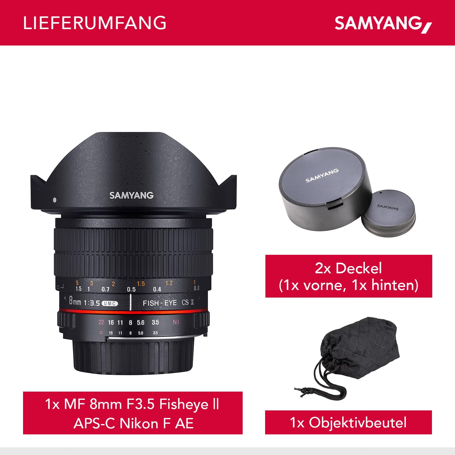 Samyang MF 8MM F3.5 HD Lens for Nikon AE, Black : Amazon.in 