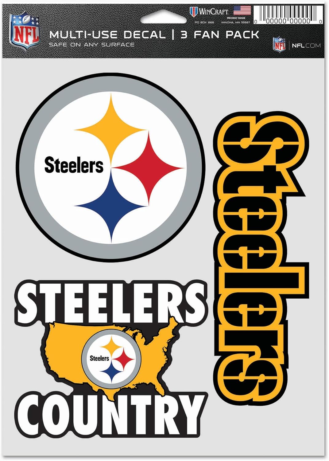 WinCraft NFL Decal Sticker Multi Set 20x15cm - Pittsburgh Steelers