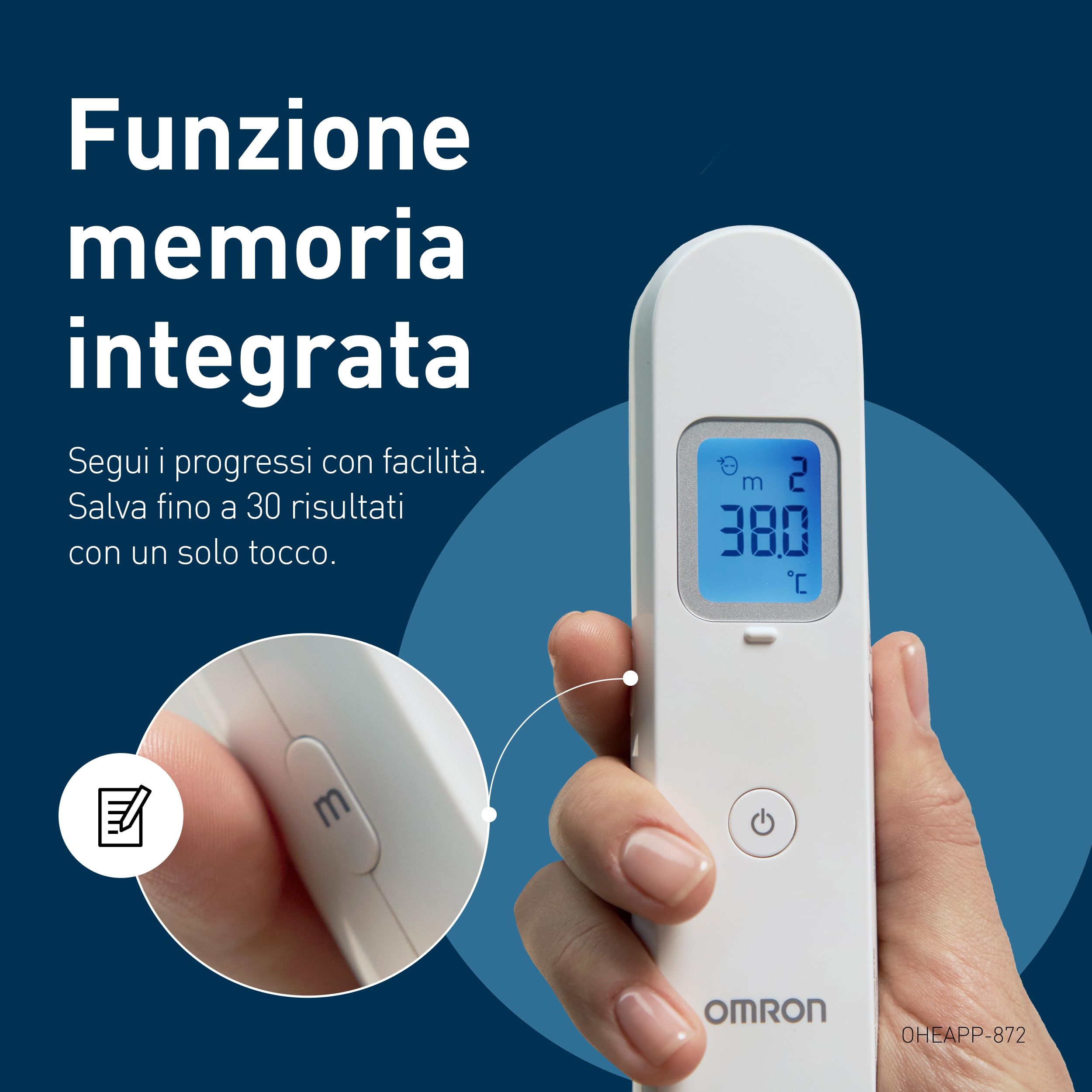OMRON Gentle Temp 730, Termometro frontale a infrarossi senza contatto con sensore di distanza, Termometro frontale bambini e neonato per misurazione accurate senza contatto anche durante il sonno