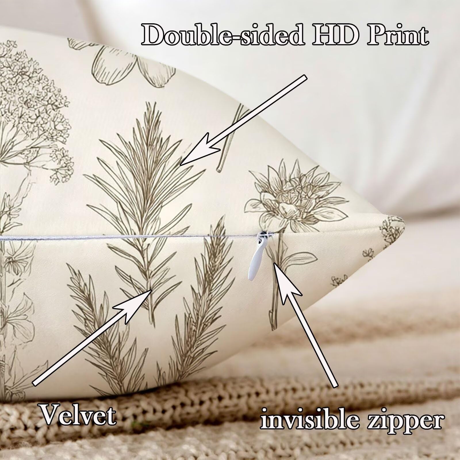 Kissenbezug 65x65cm Outdoor Kissen 2er Set Braun Anlage Samt Dekokissen