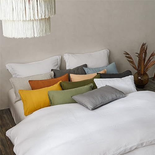 Miniatura 8 de Simple&Opulence - Funda de almohada lumbar 100% lino, 12 x 20 pulgadas, 2 fundas rectangulares decorativas, para sofá, cama, dormitorio, salón,