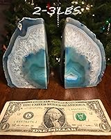 Vista 7 de AMOYSTONE - Sujetalibros decorativo de ágata para oficina, resistente, con protectores de goma, 1 par