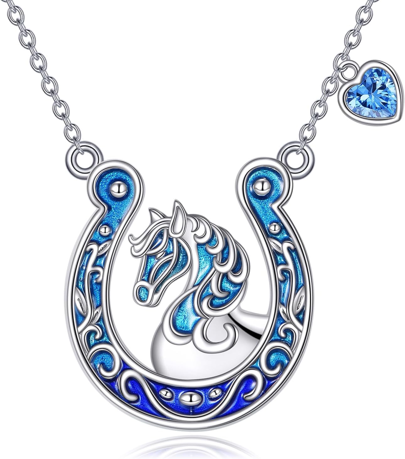 Horseshoe Necklace Sterling Silver Horse Pendant Lucky Horseshoe Jewelry Gifts for Women