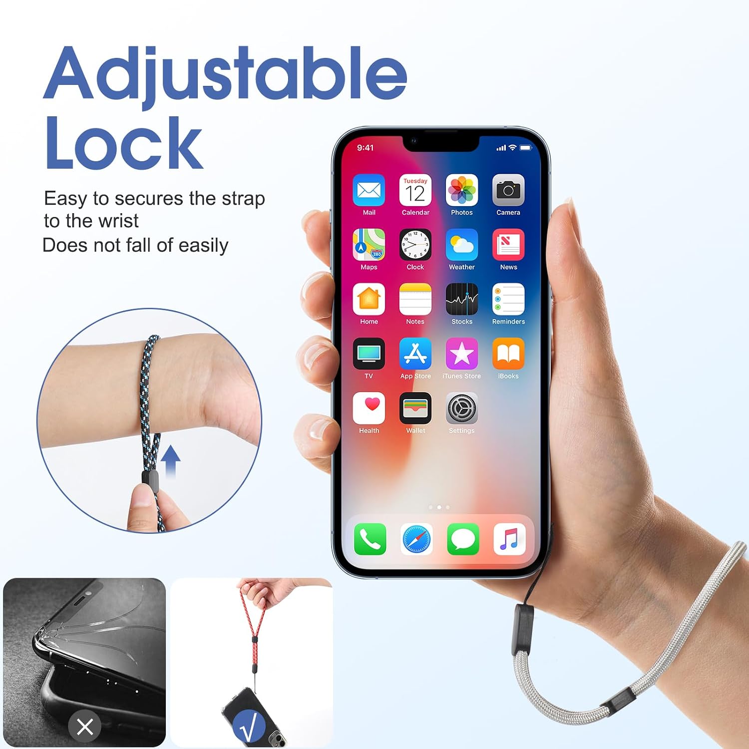 FrgKbTm Hand Wrist Strap Lanyard, Adjustable Nylon Colorful for Mobile Phone, Camara, USB Flash Drive, ID Name Tag Badge image 4