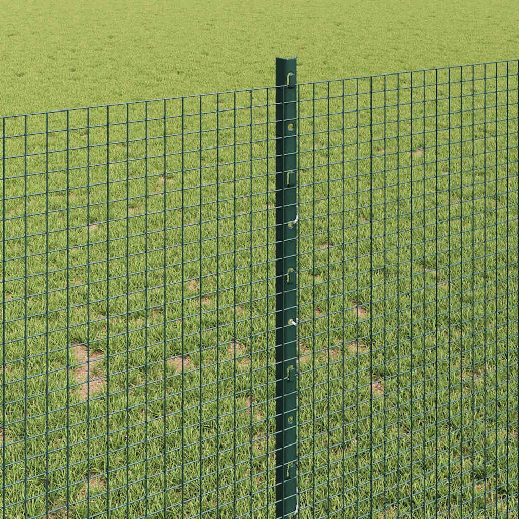 Green Garden Fence 1 x 10 m Steel Panel Set with Posts, Modern Privacy Screen for Outdoor Spaces, Robusta y resistente a los rayos UV Border for Yard, Patio, Dog Run, Flower Bed