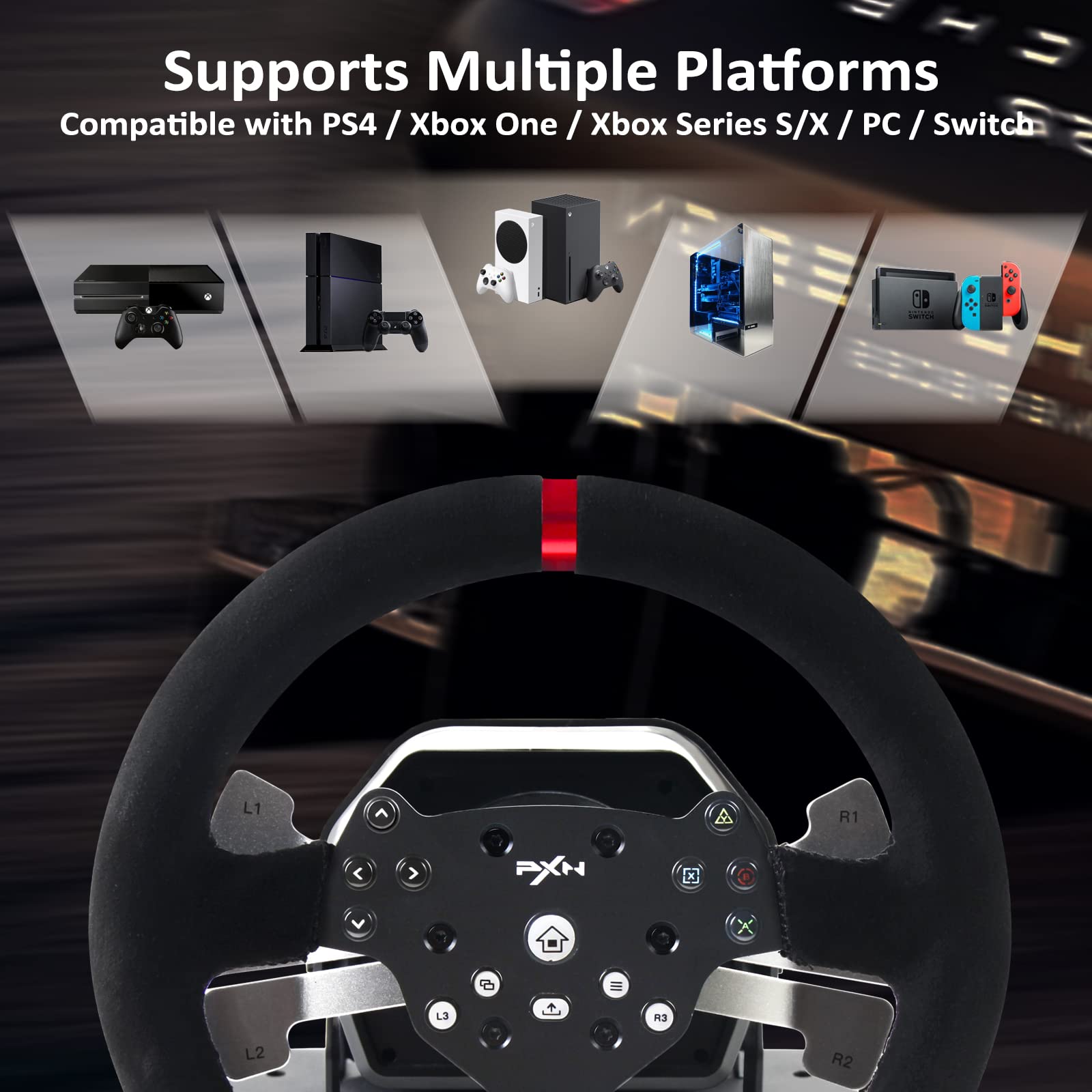 Amazon.co.jp: Driving Force Racing Wheel、PXN V10 270°/900 