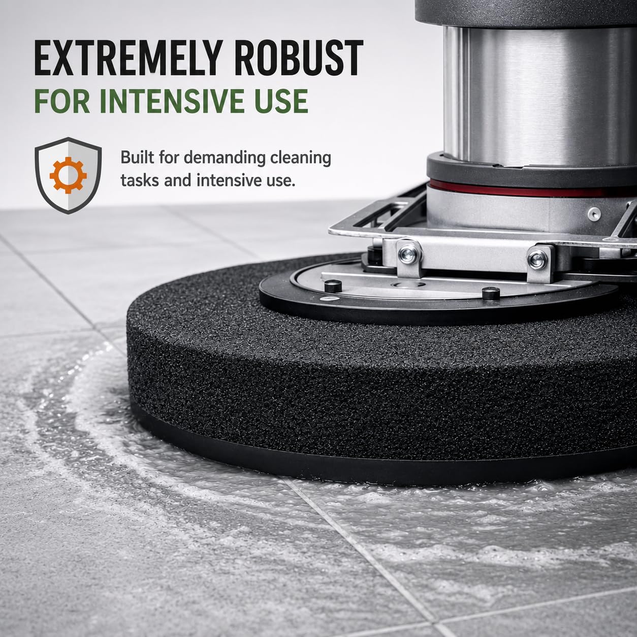 UNITEX Worksafe Superpad Negro Ø 432 mm (17″) – Almohadilla de extracción para máquinas monodisco – altamente agresiva – lavable – 100% poliéster reciclado (PET) – 5 unidades