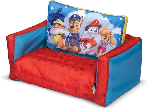 Miniatura 6 de Paw Patrol Sofá cama para niños, 2 en 1, abatible, inflable, cómodo sofá para tumbona, tapete para siesta para niños pequeños, más de 4 pies de largo