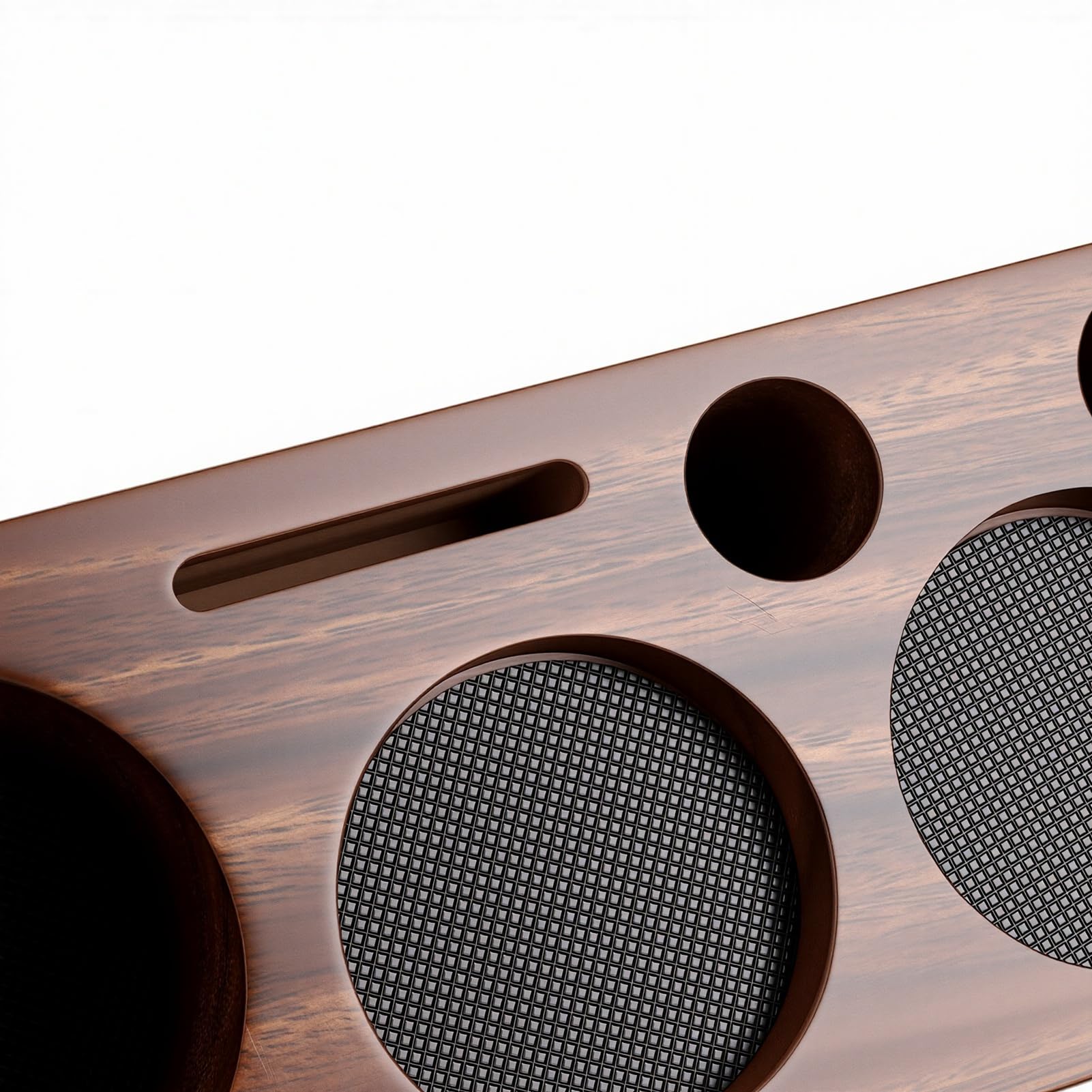Naroote 51 Mm 53 Mm Espresso-Tampingstation, Walnuss-Kaffeezubehör-Organizer mit Effizienter Aufbewahrung, Platzsparender und Rutschfester Basis für Heim-Baristas