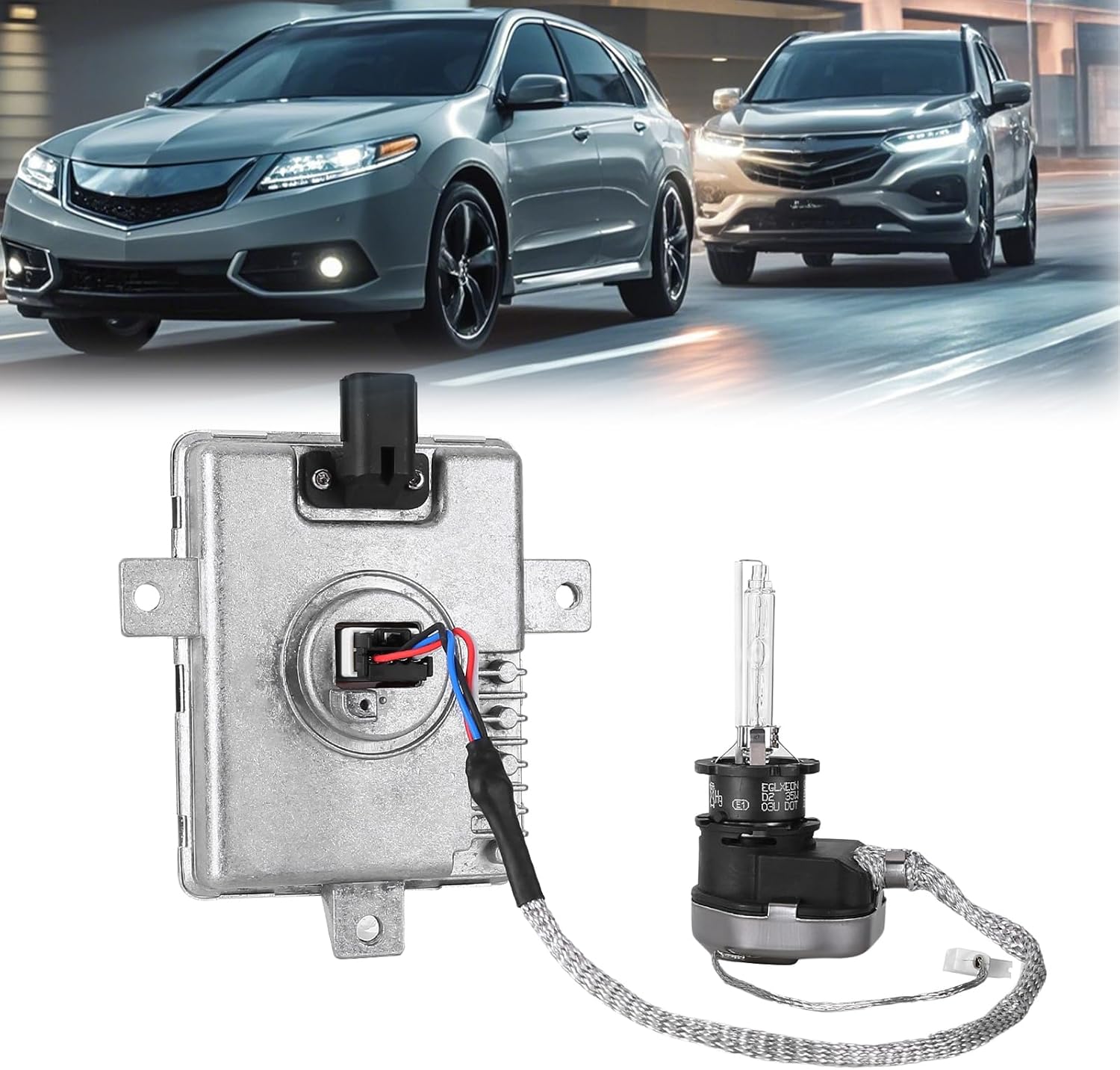 Xenon HID Headlight Ballast Unit with Igniter and D2S Bulb Compatible for Acura TL TSX & TL Type-S 2002-2005, for Honda S2000 2004-2009, for Mazda 3 2004-2006, Replaces OE# W3T19371 X6T02971