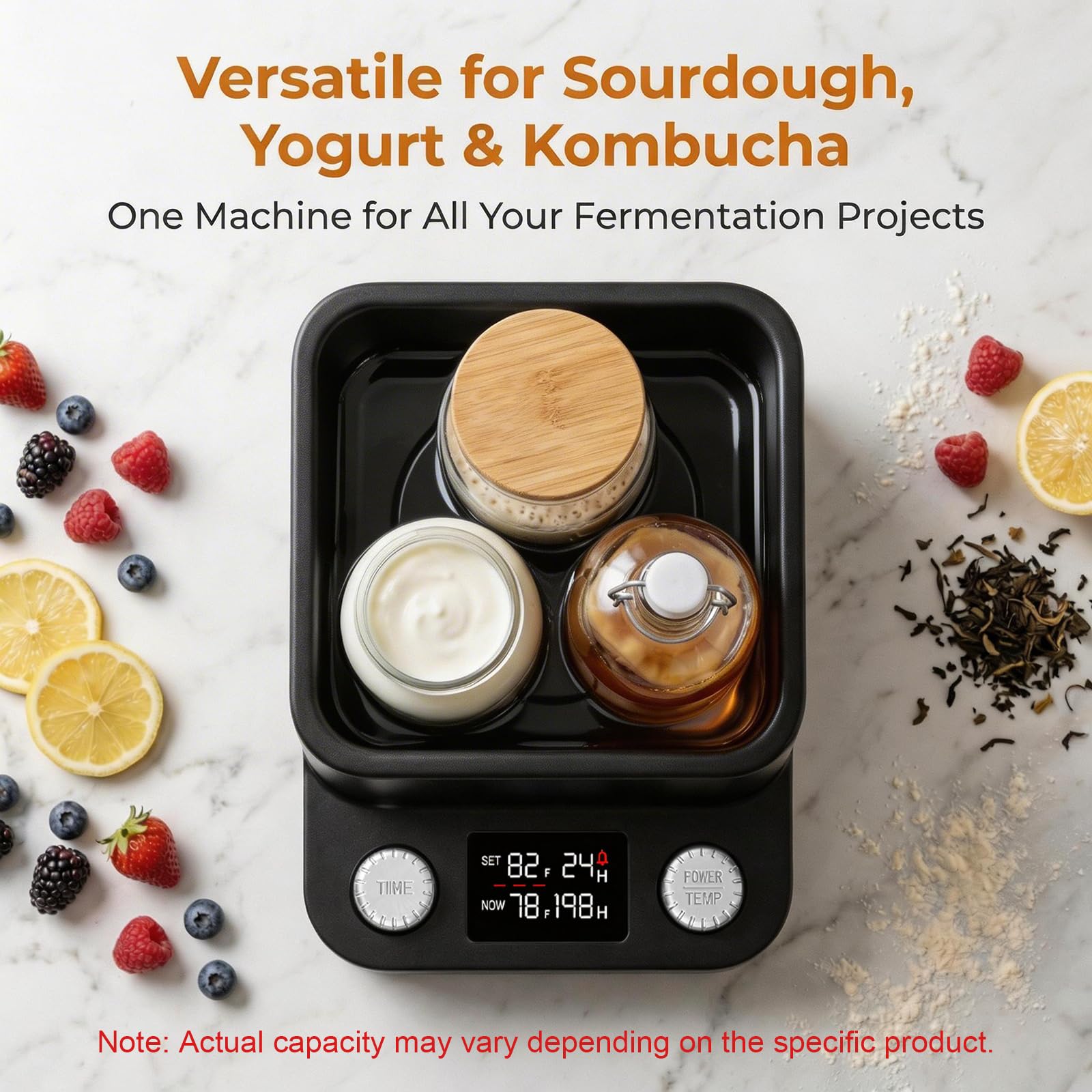 Podgrzewacz do kwasu chlebowego, równomierne nagrzewanie, 70°F-104°F, timer 198 h | Łaźnia wodna Sourdough podgrzewacz startowy do pieczenia chleba, jogurtu i kombuchy