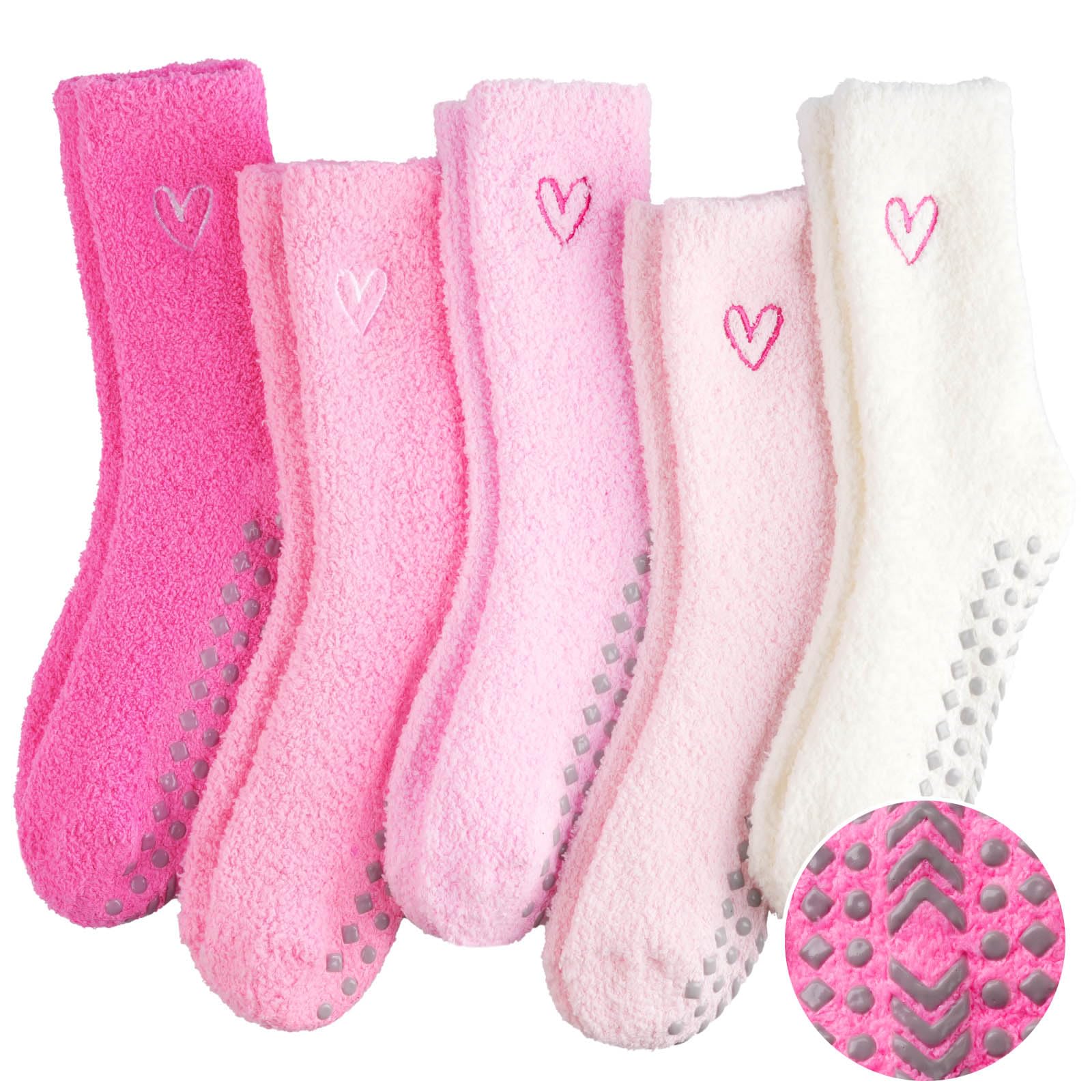 Blu Ninfee Kuschelsocken Stoppersocken Damen, Warm Rutschfeste Socken 36-42 | 5Paar Flauschige Haussocken Damen mit Noppen, Antirutsch Bettsocken für Herbst Winter Halloween Weihnachten Zuhause Schlafen