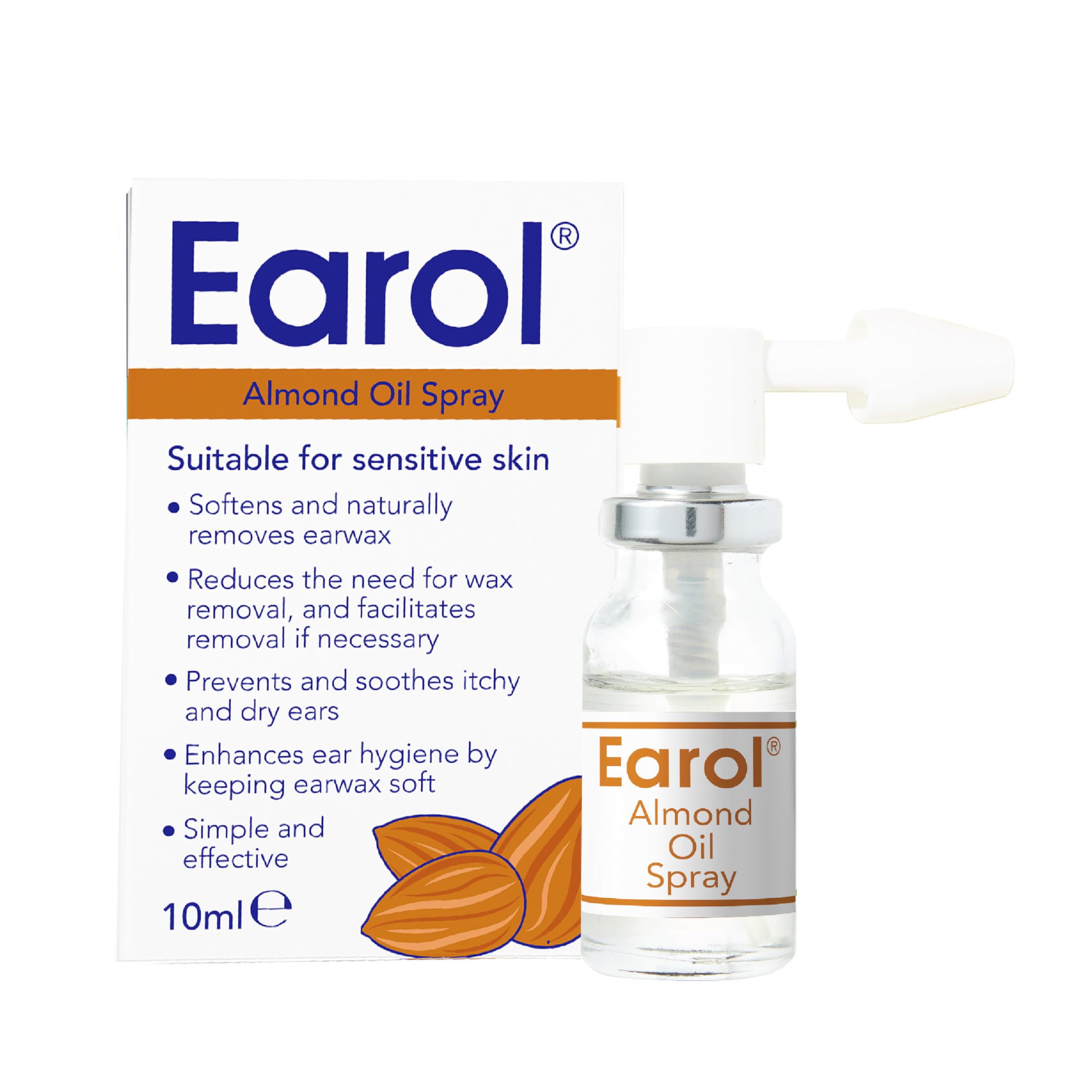 Earol Almond Oil Ear Spray, Clinically Proven for Ear Wax Removal, Safe for S...