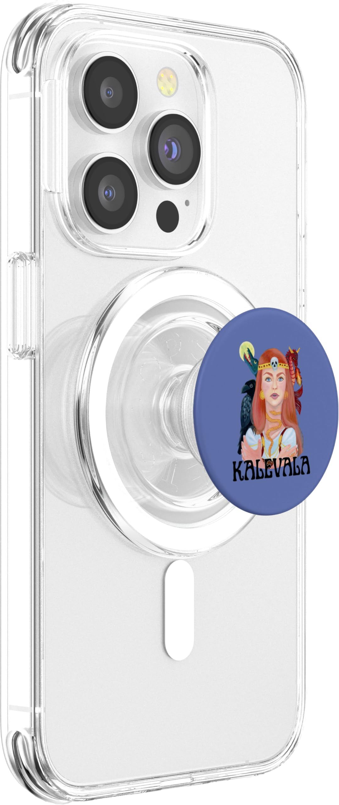 KALEVALA - Finnish Mythology Adventure Heroine PopSockets PopGrip for MagSafe, Clear - Image 4