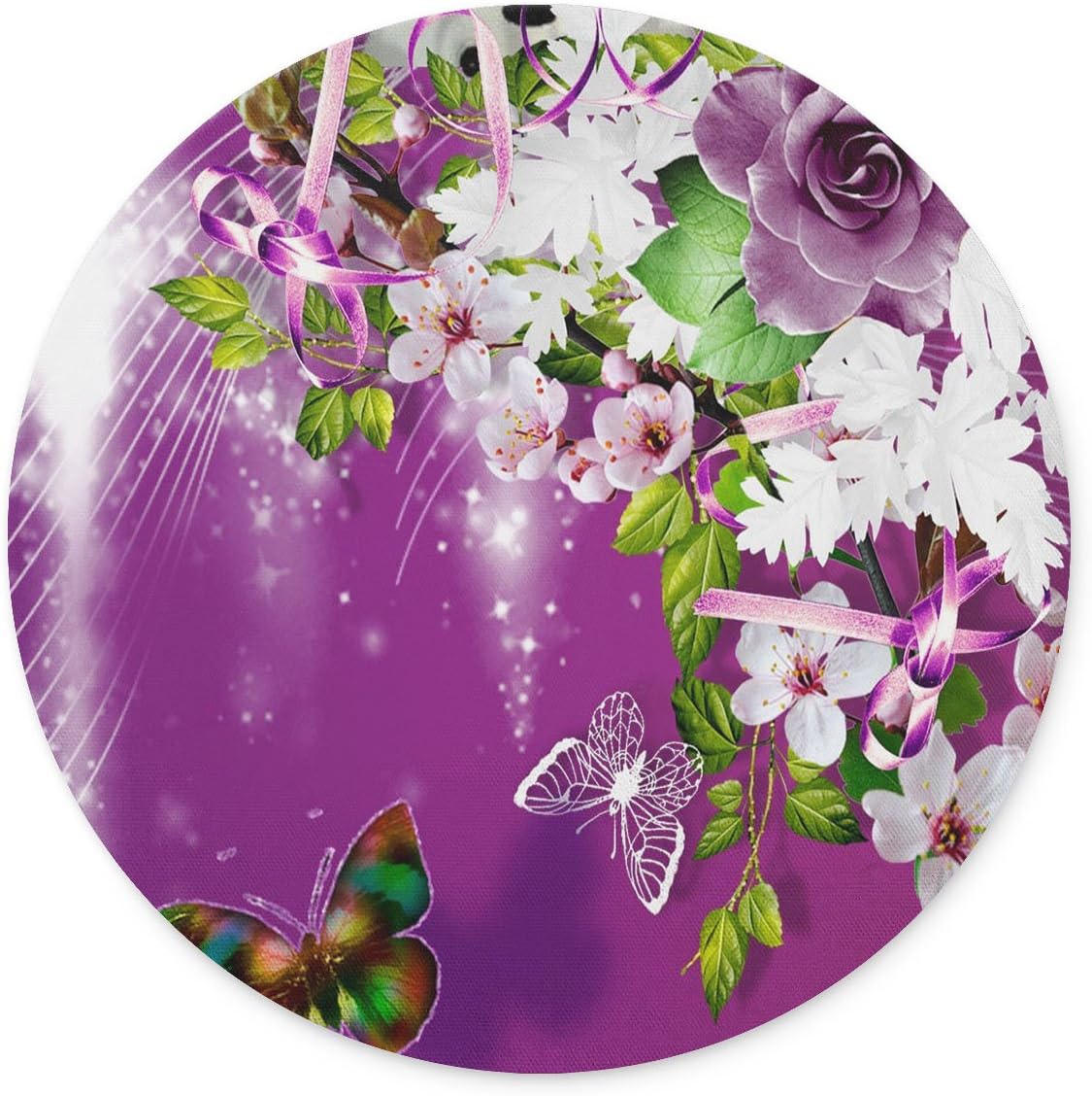 Beautiful Note Design Personalized Round Desktop Mousepad Mouse Pad (20 x 20 cm)