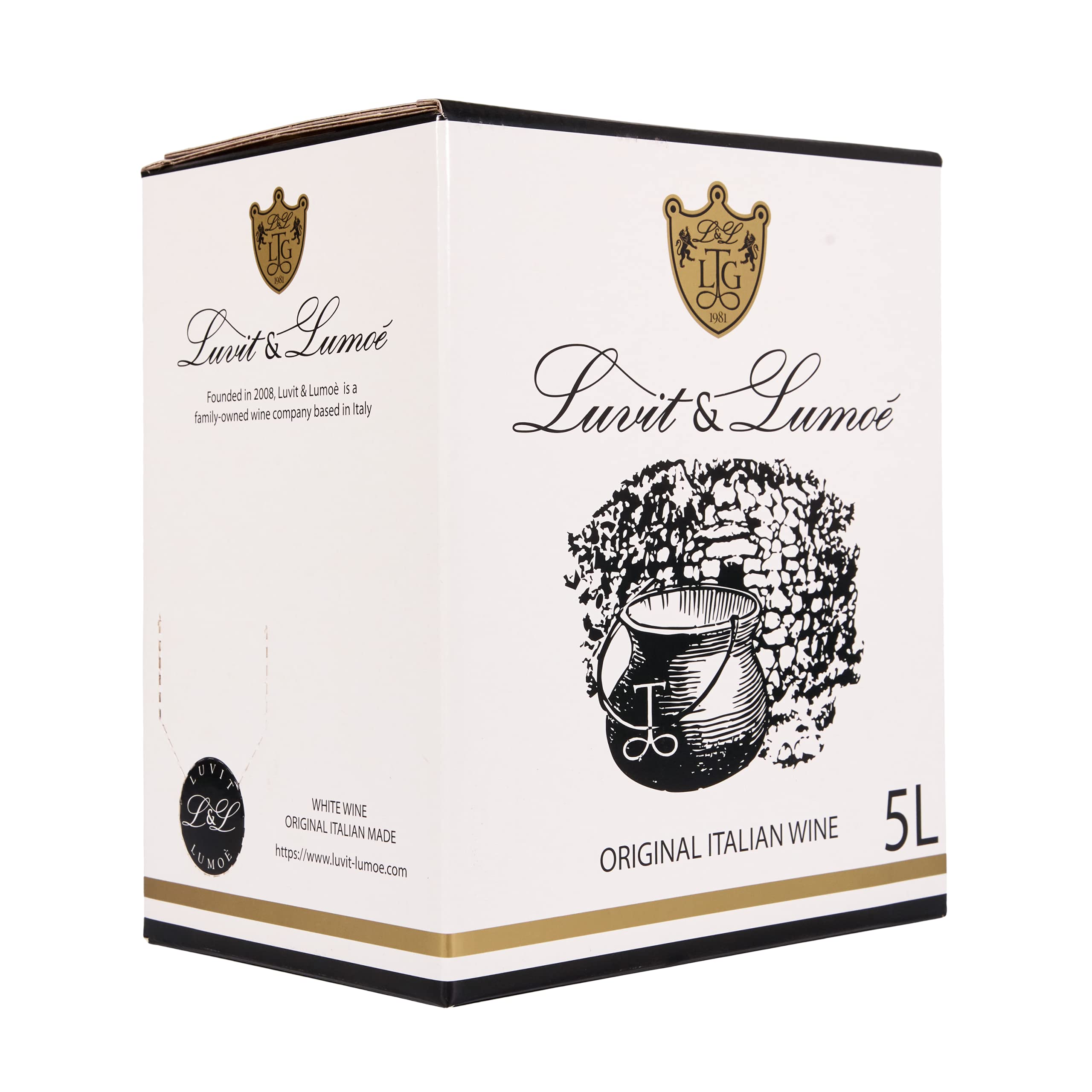 Luvit & Lumoè | Müller-Thurgau IGT TreVenezie | Italienischer Weißwein | Bag in Box | 2 X 5 Liter = 13 Flaschen