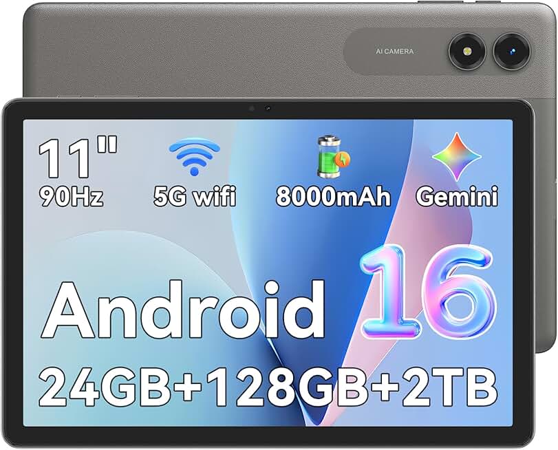 Android 16 Tablet 11 Inch, 24GB RAM (6+18GB Expansion) + 128