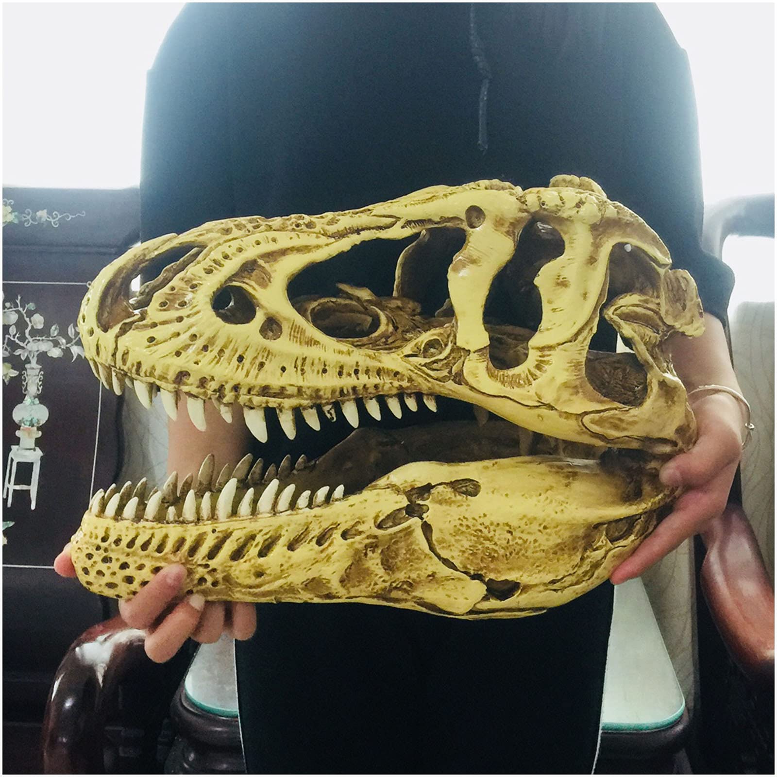 Replika czaszki T-Rexa Model symulowany szkielet zwierzęcia Tyrannosaurus Rex Wystrój biura domowego Rzemiosło Ozdoba na biurko Rekwizyt dydaktyczny