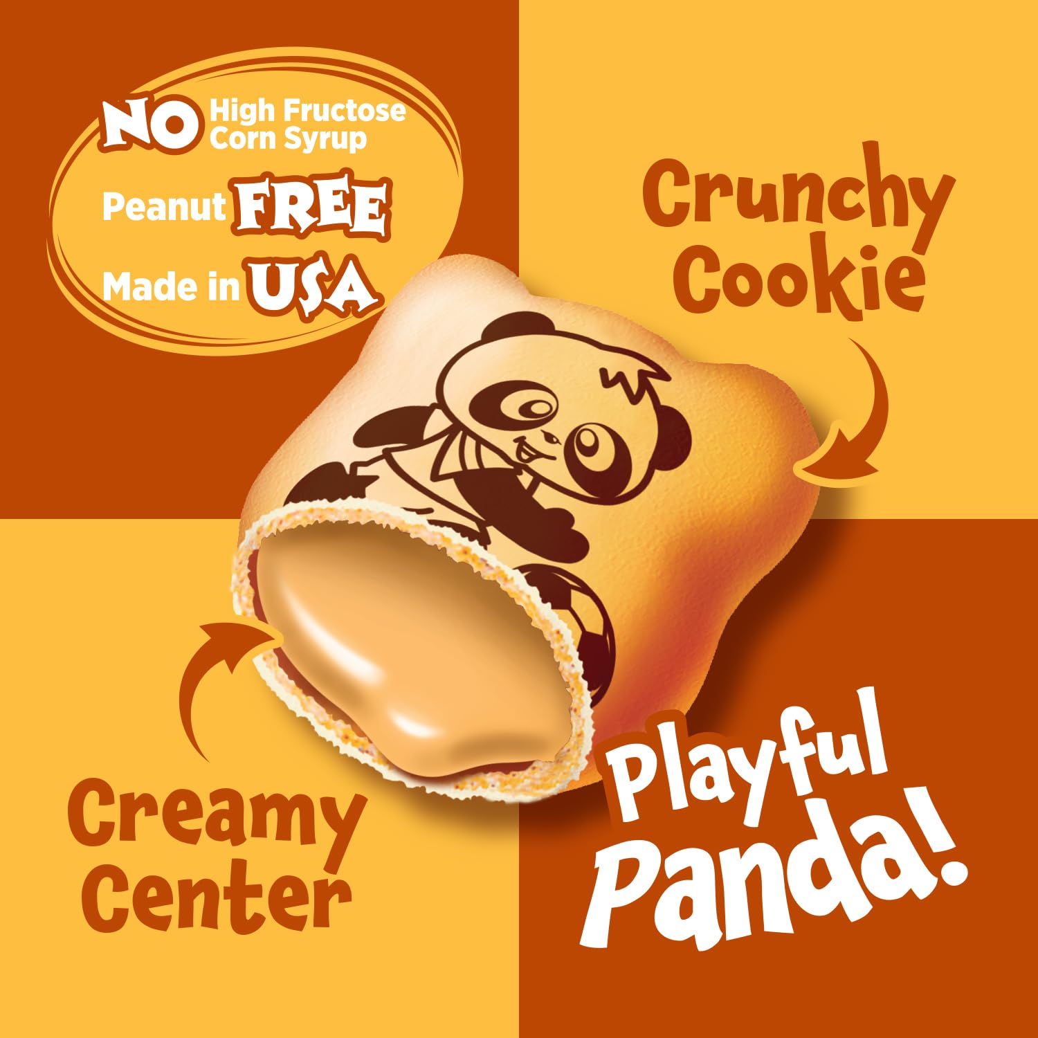 Meiji Hello Panda Cookies Crème Filled 7 Oz Pack Of 6 Bite Sized Cookies with Fun Sports, Caramel, 42 Ounce
