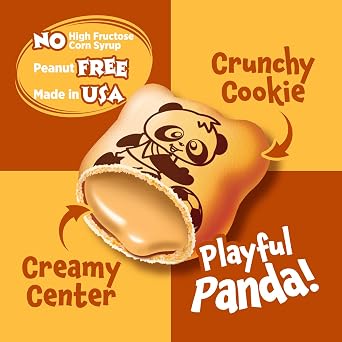 Meiji Hello Panda Cookies, Caramel Creme Filled - 6 oz, Pack of 8, 64 Bags Total - Bite Sized Cookies with Fun Panda Sports