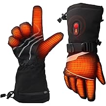 Heated Glove for Men Women Rechargeable Heated Gloves Waterproof and Windproof Gloves for Winter Outdoor Work Skiing Hiking Camping Riding Touchscreen 7.4V 3000mAh Battery