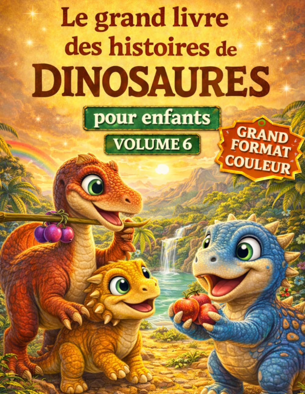 Le grand livre des histoires de dinosaures pour enfants (grand format et couleur) - Volume 6 - Un recueil d'histoires inspirantes pour enfants 4 - 10 ans