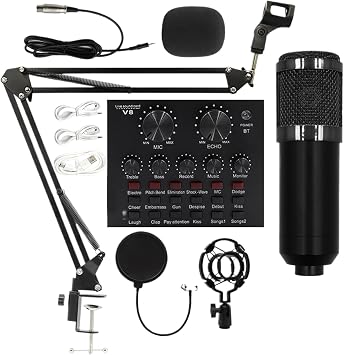 Professional Live Streaming Kit - USB Microphone Set with Boom Arm | Voiceovers with Cardioid Noise Reduction, Recording Studio Equipment for Anchors, Streamers, Vocalists, Home Studio