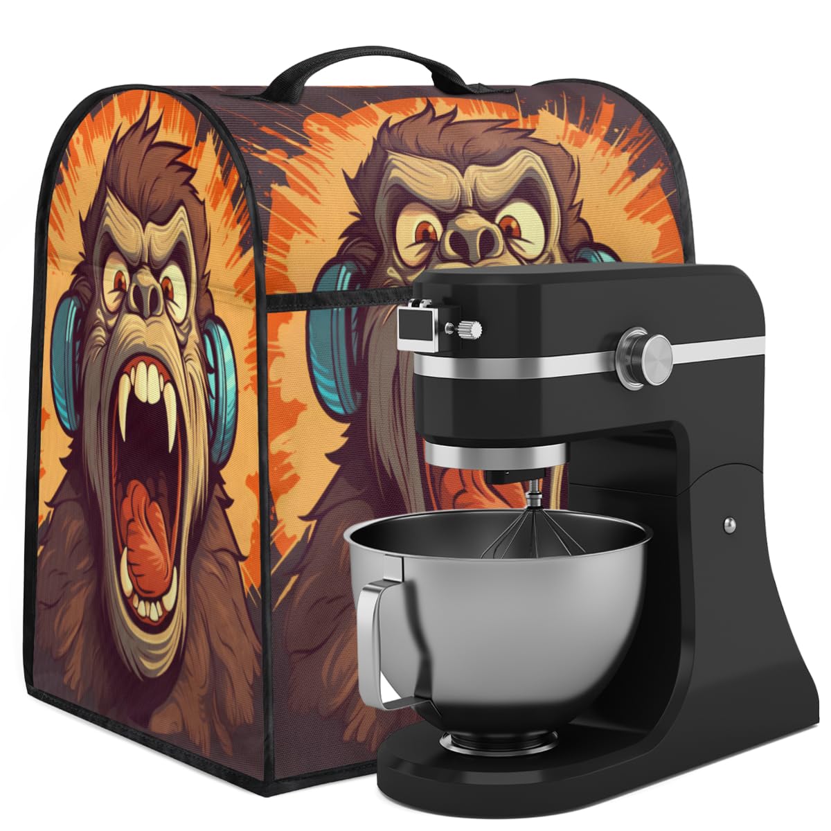 Coffee Maker Cover Ferocious ? Orangutan Kitchen Appliance Covers Small Appliance Covers Blender Cover Juicer Cover Dust Covers for Kitchen Appliances with Top Handle and Pockets,Washable,B131