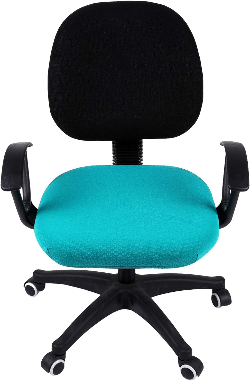Smiry Stretch Jacquard Office Computer Chair Seat Covers, Removable Washable Anti-dust Desk Chair Seat Cushion Protectors - Peacock Green thumbnail