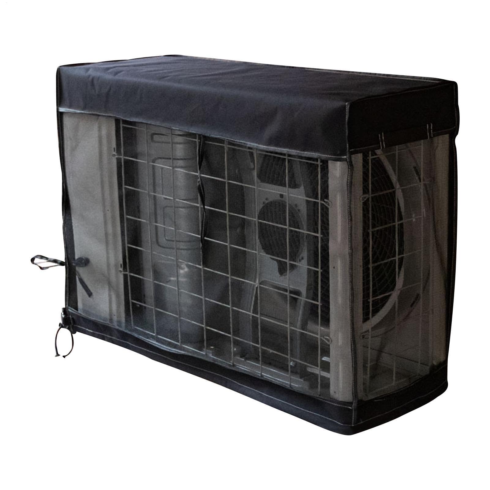 Cubierta de aire acondicionado para exteriores, protección de aire acondicionado, equipo resistente a la intemperie, ajuste, fundas protectoras lavables para prolongar la vida útil de tu