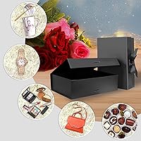 Vista 7 de 10.5"X7.5"X3.1" Black Magnetic Gift Box with Lid and Ribbon for Presents