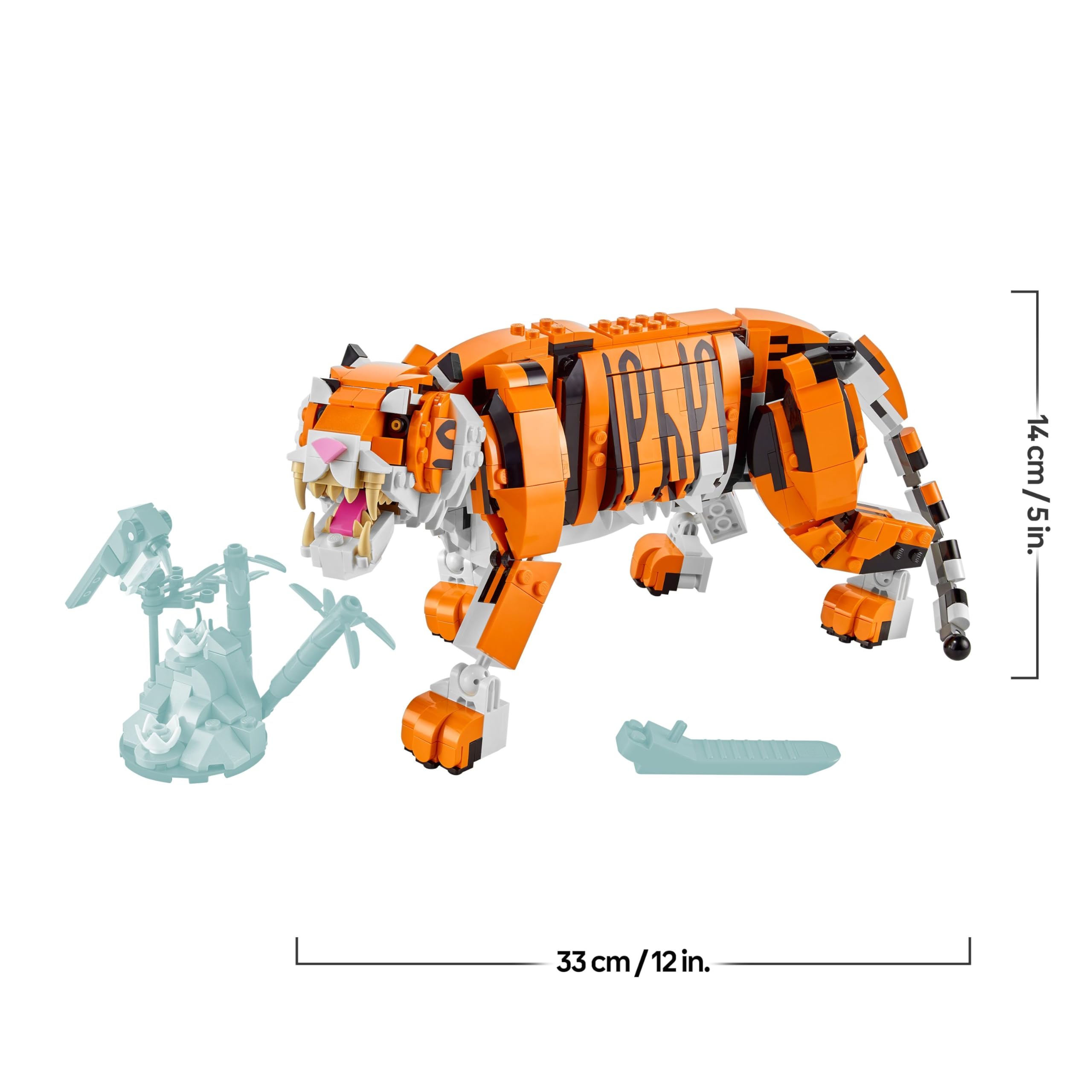 LEGO 31129 Creator Majestätischer Tiger, Panda oder Fisch, 3-in-1 Tierfiguren-Set, Spielzeug für Kinder, Jungen und Mädchen, Konstruktionsspielzeug mit Tieren