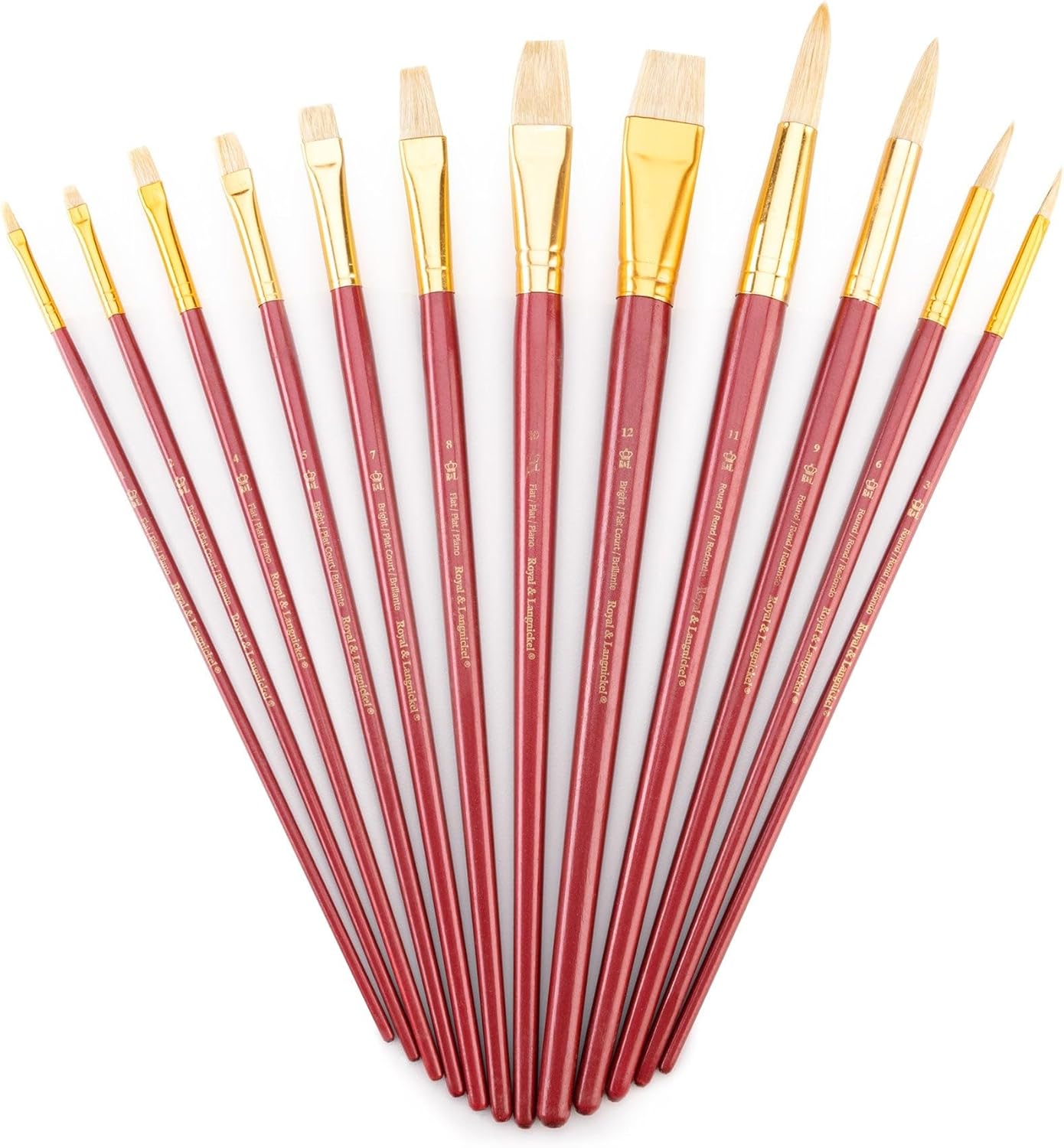 Royal Brush Manufacturing Royal and Langnickel Zip N' Close 12-Piece Brush Set, White Bristle