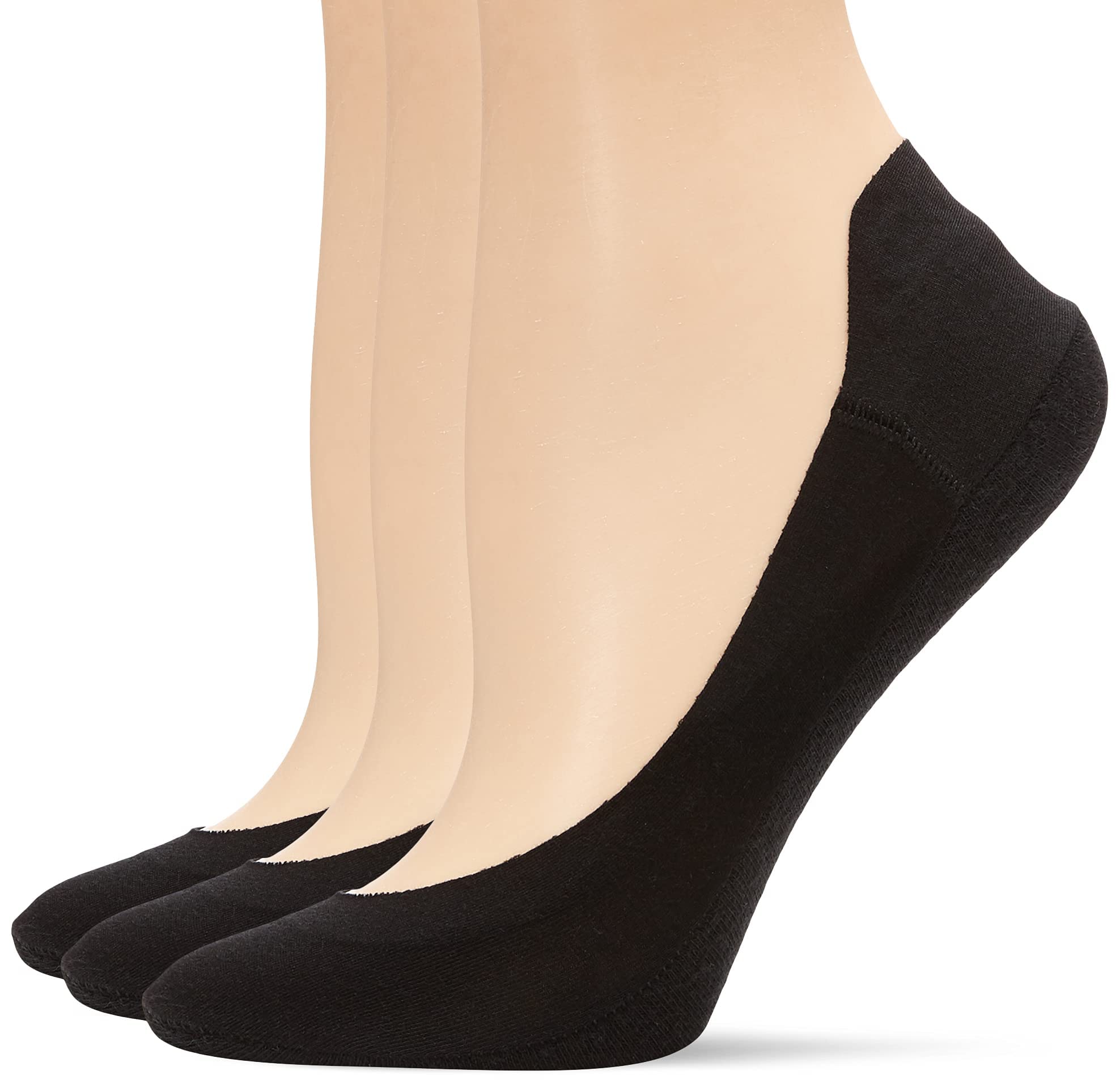 HUE womens Hidden Cotton Perfect Edge Liner Sock With Gel Tab Socks (pack of 3)