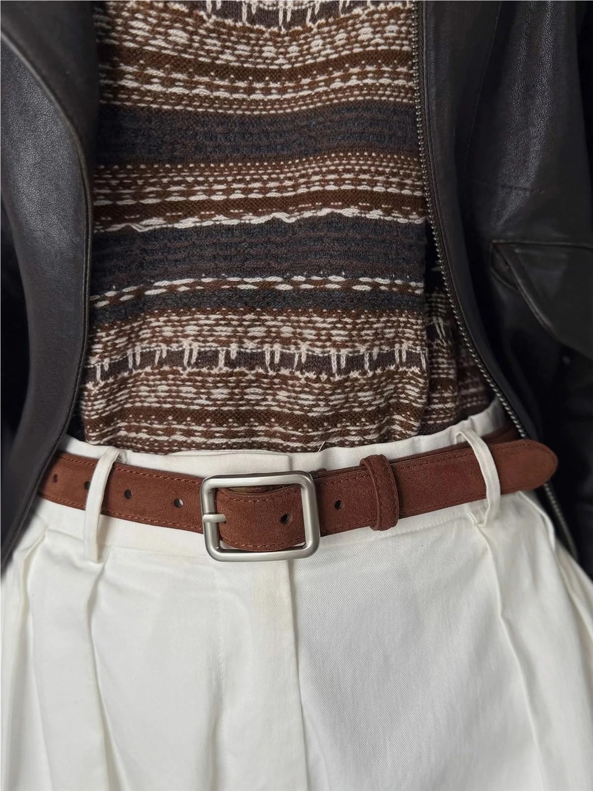 2 cinturones de piel de ante vintage para mujer con hebilla cuadrada estampada en la cintura para pantalones vaqueros y vestidos