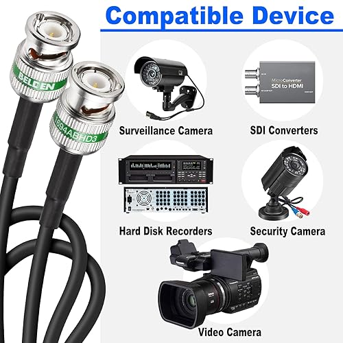 Miniatura 2 de Superbat Cable SDI 12G de 10 pies 4K UHD SDI Cable BNC 75ohm Belden 4694R soporta transmisión de monitor de video 6G-SDI12G-SDI 4K6K8K, para cámara