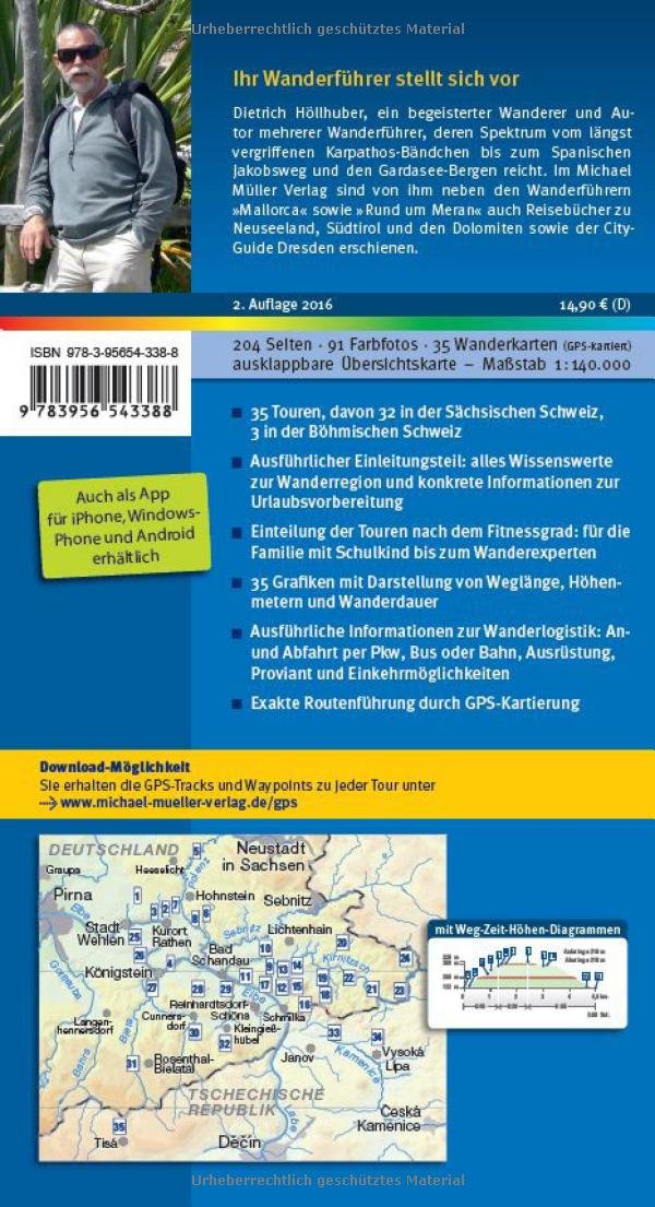 Sächsische Schweiz MM-Wandern Wanderführer Michael Müller Verlag: Wanderführer mit GPS-kartierten Wanderungen