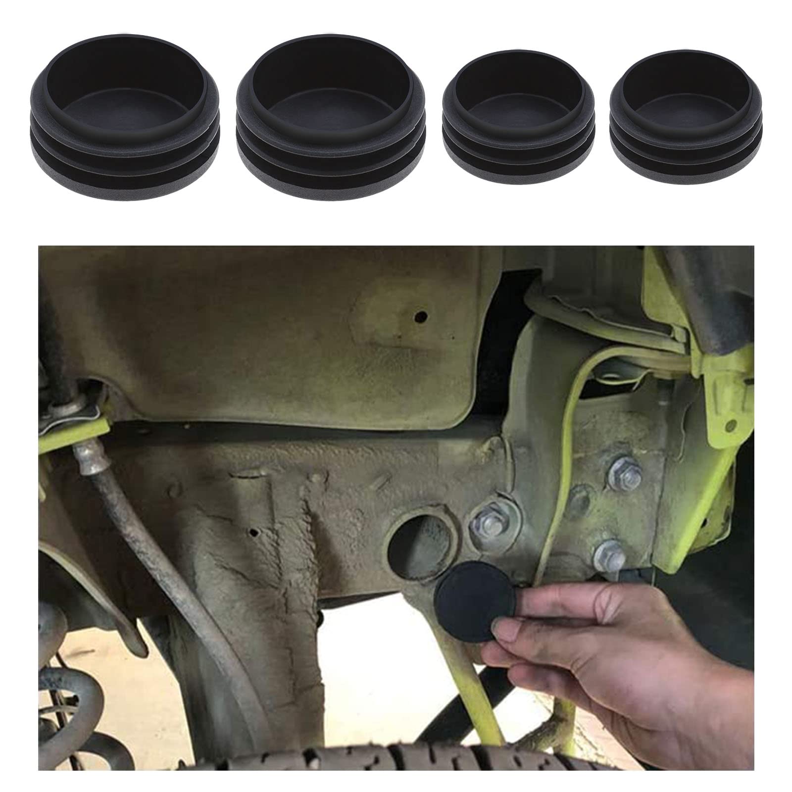 VGOL 7 Bouchons Anti-Sable Pour Châssis Suzuki Jimny 2019-2020 – Capuchons Protection Cadre 45 Mm & 35 Mm – Noir