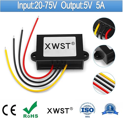 Miniatura 8 de DC 24V 36V 48V 60V Paso abajo a 5V 2A 10W Convertidor Reductor de voltaje, 5Volts Regulador Impermeable DCDC Buck Transformer Fuente de Alimentación