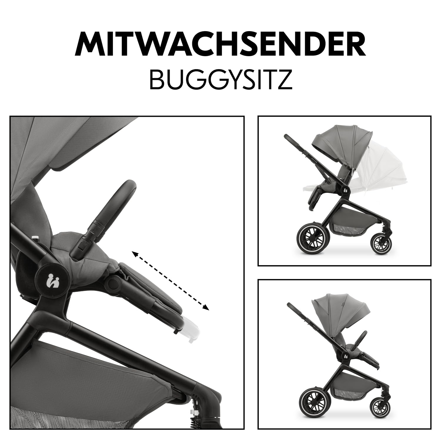Hauck Move N Care Set 2 in 1 Kombikinderwagen ab Geburt bis 22 kg Babywanne Wendbarer Buggy UPF 50+ XL Korb