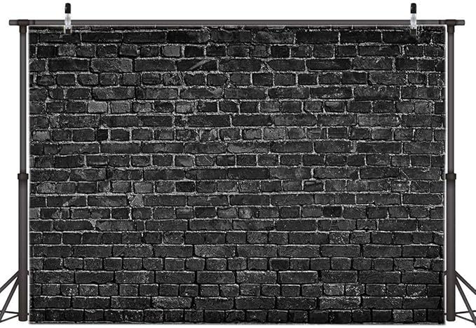Fondo Fotográfico AIIKES 7x5ft Pared de Ladrillo Negro Vinilo miniatura 5
