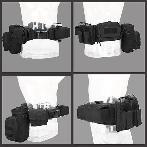 Miniatura 6 de BOMTURN Cinturón Táctico de Batalla Militar Molle Cinturón de Servicio para Ley y Orden para Policía Ejército Juego de 7 en 1