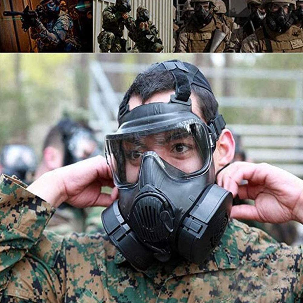 Respiratore integrale M50 Maschera per la testa integrale ventilativa, dedicata alla protezione della sicurezza pubblica, protezione con scatola filtro di sicurezza riutilizzabile per gli appassionati