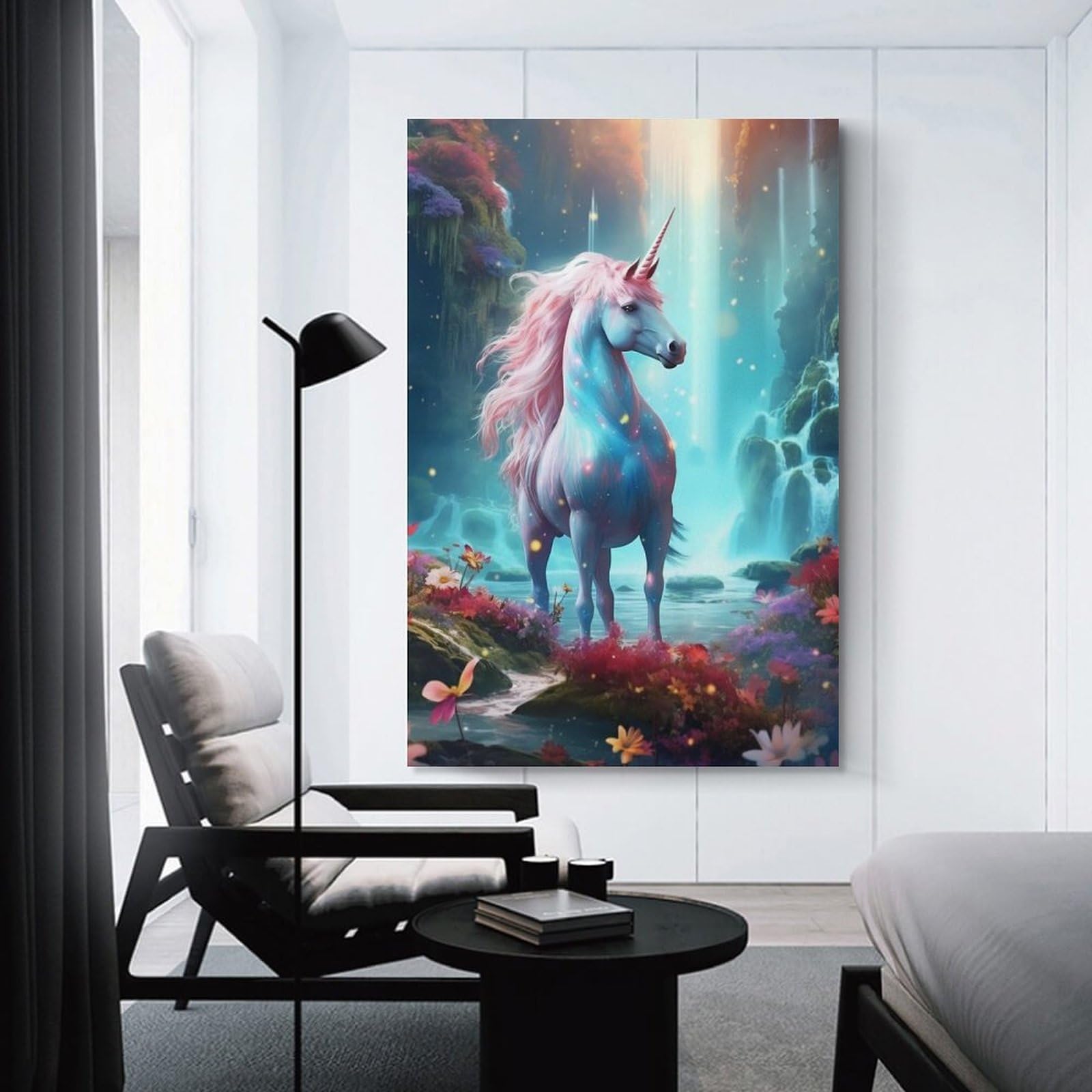 Junmoney Unframe-Unicorn Horse Fantasy Unicorn Horse Fantasy Home Decor Wall Art, 24X36inch(60X90cm), For Apartment Walls, Studios Or Work Areas, Decorative Canvas Decor For Home Updates